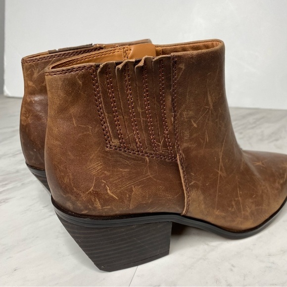 Franco Sarto Spur Brown Leather Bootie 9M - Picture 10 of 15